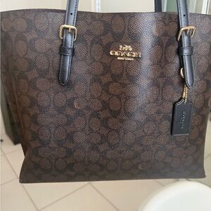 Coach Dark Brown Signature Tote